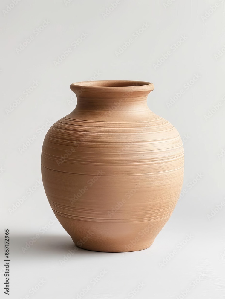 Traditional terracotta pot with a smooth, rounded shape. Traditional terracotta pot with a smooth, rounded shape.