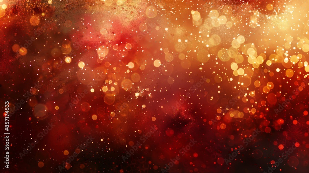 Fusion of frosted glass and metallic textures in red and gold background Fusion of frosted glass and metallic textures in red and gold background