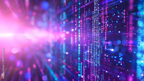 Wallpaper Mural A digital technology background with purple and blue light streaks and text Digital Technology Torontodigital.ca