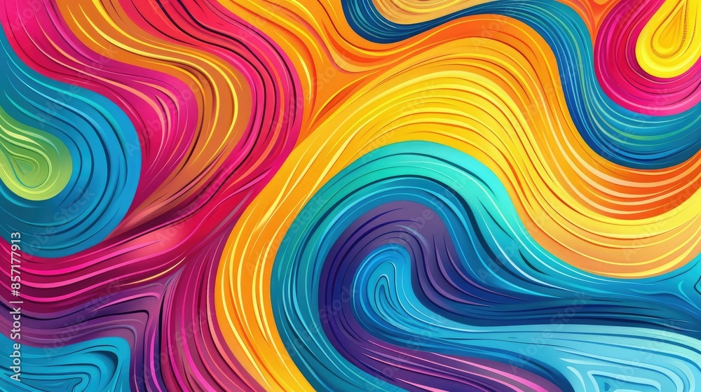 Dynamic waves of vibrant abstract colors