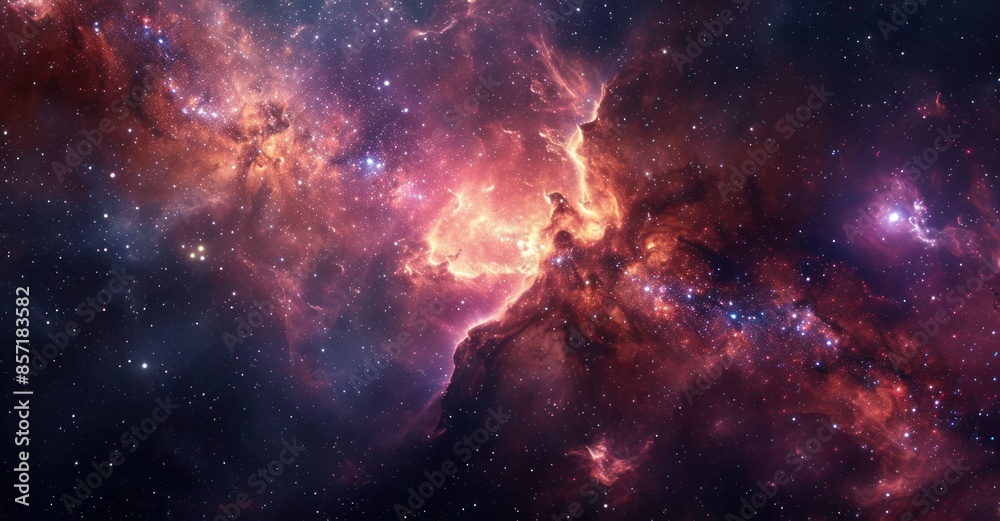 Fototapeta premium Nebula and galaxies in space. Abstract cosmos background