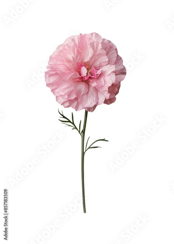 Pink bachelor button flower isolated on transparent background photo