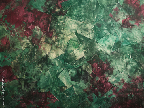 Abstract Maroon and Green Background, Generative AI Illustration