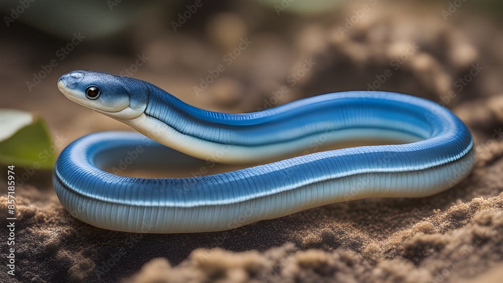 Obraz premium Photo of a Perionyx excavatus (Blue Worm) Generative AI