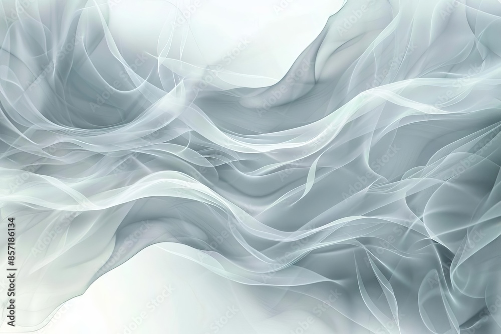 Obraz premium A light abstract background with flowing white waves
