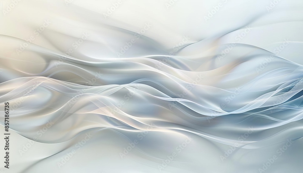 Fototapeta premium A light abstract background with flowing white waves
