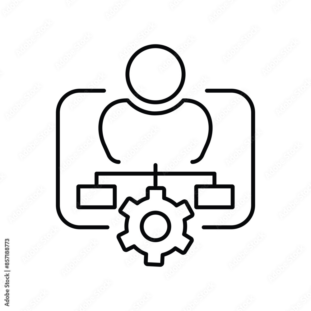 Business planning, management and organization vector outline icon