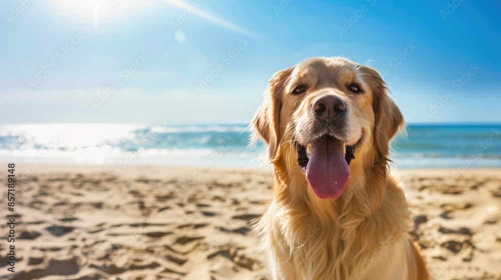 Dog Sitting and Panting to Cool Off in a Hot Environment Dog Sitting and Panting to Cool Off in a Hot Environment