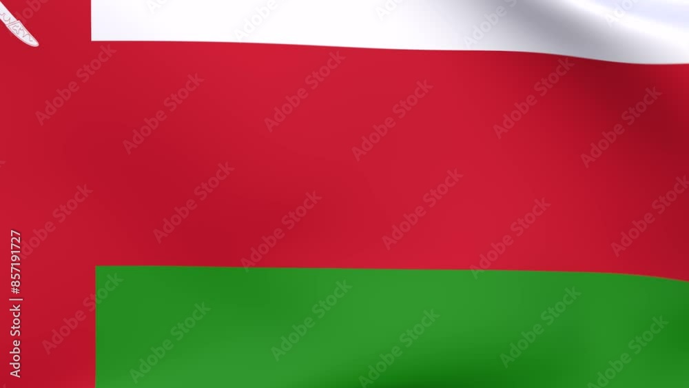 Waving flag of Oman Animation 3D render Method Waving flag of Oman Animation 3D render Method