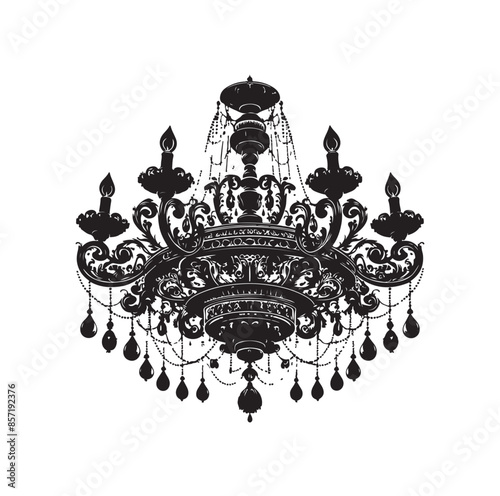 chandelier vector illustration icon silhouette style