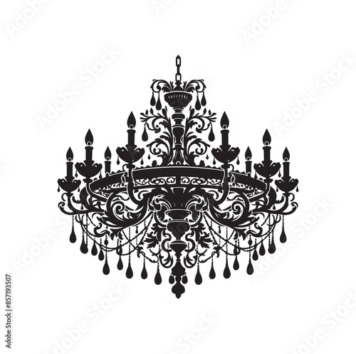 chandelier vector illustration icon silhouette style