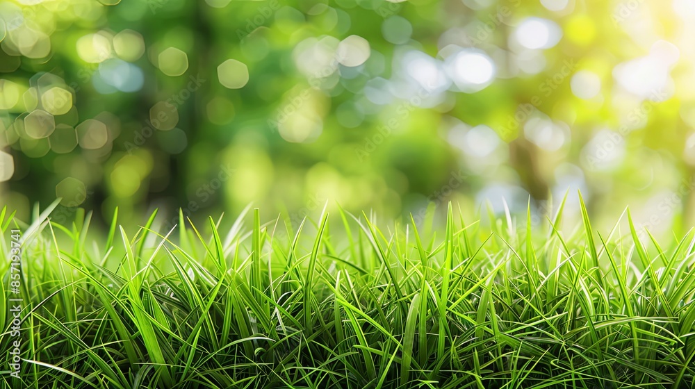 Obraz premium Lush Green Garden Grass in Close-Up