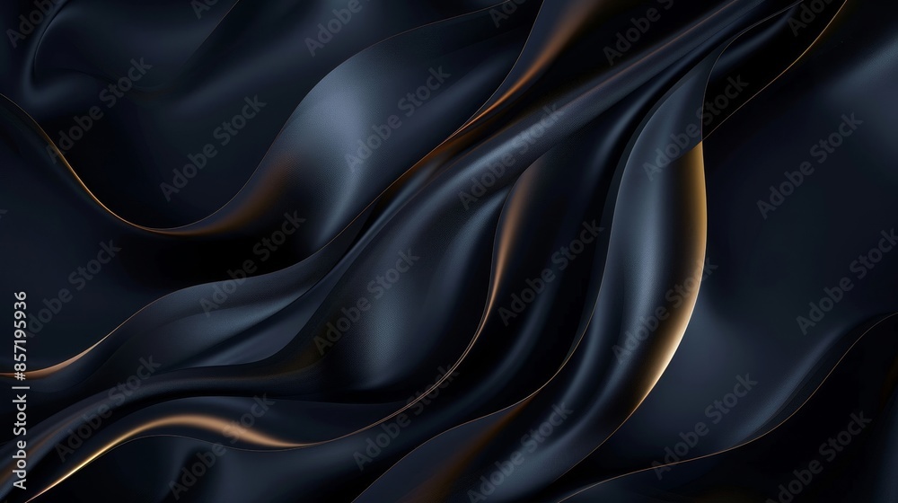 Fototapeta premium Abstract with dark indigo charcoal and bronze smooth gradients and metallic reflections