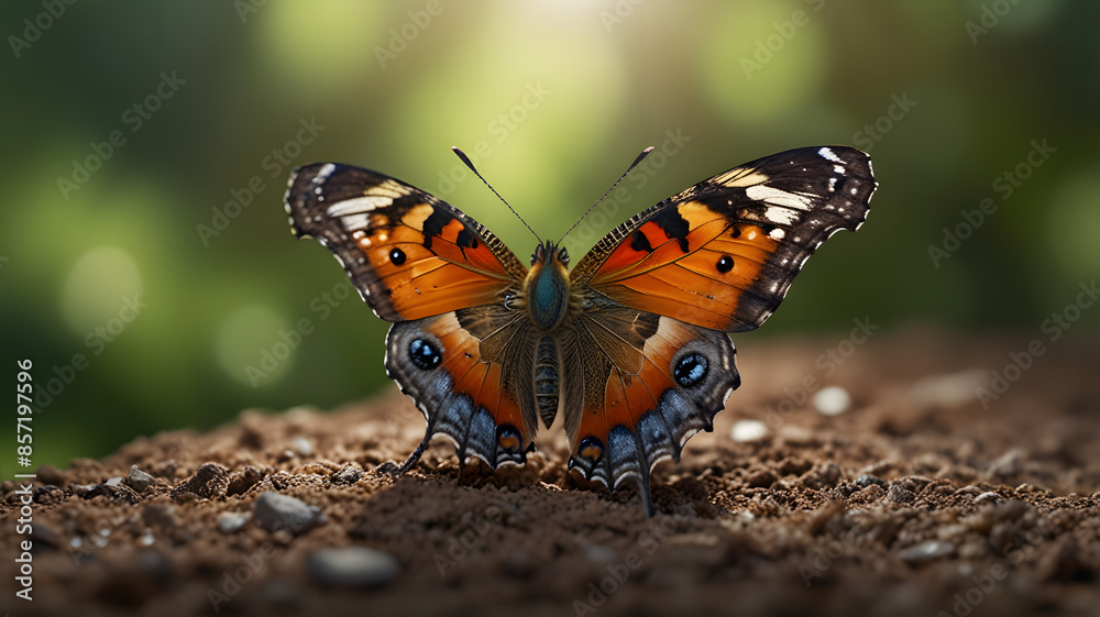 colorful butterfly rests gracefully, surrounded by ample copy space. Its vibrant wings and delicate patterns create a visually appealing scene, ideal for various design and promotional purposes colorful butterfly rests gracefully, surrounded by ample copy space. Its vibrant wings and delicate patterns create a visually appealing scene, ideal for various design and promotional purposes