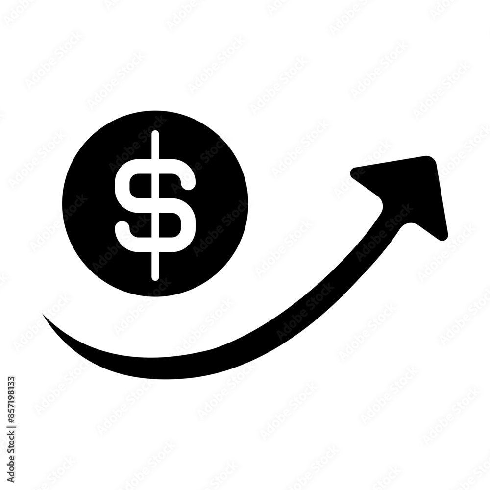 dollar coin arrow increase glyph icon dollar coin arrow increase glyph icon