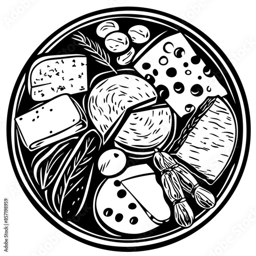 Assortment of cheeses on a plate