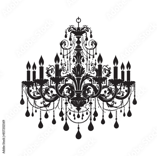 chandelier vector illustration icon silhouette style