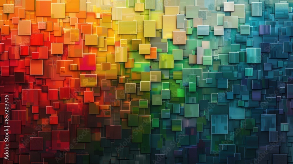 Abstract colorful background of 3D squares arranged in a vibrant and dynamic pattern. A colorful, textured background. Abstract colorful background of 3D squares arranged in a vibrant and dynamic pattern. A colorful, textured background.