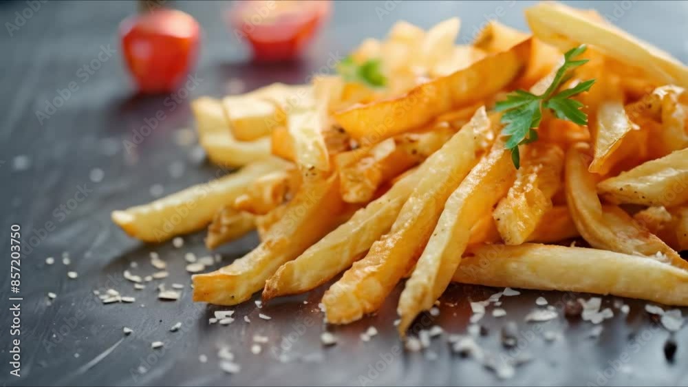 Minimalist fries with a burst of flavor simple yet elegant surprising taste that leaves you speechless. Concept French fries, Flavorful seasonings, Minimalist presentation Minimalist fries with a burst of flavor simple yet elegant surprising taste that leaves you speechless. Concept French fries, Flavorful seasonings, Minimalist presentation