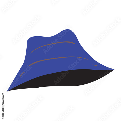 Blue Vintage Cartoon Panama Hat Icon