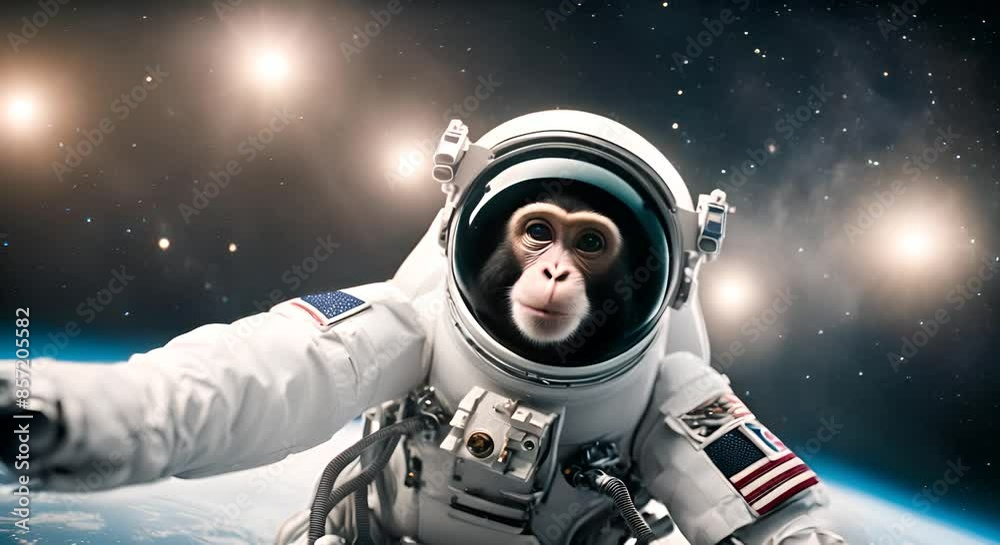Monkey dressed as an astronaut. Monkey dressed as an astronaut.