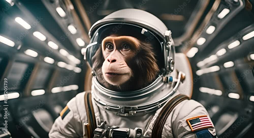Monkey dressed as an astronaut. Monkey dressed as an astronaut.