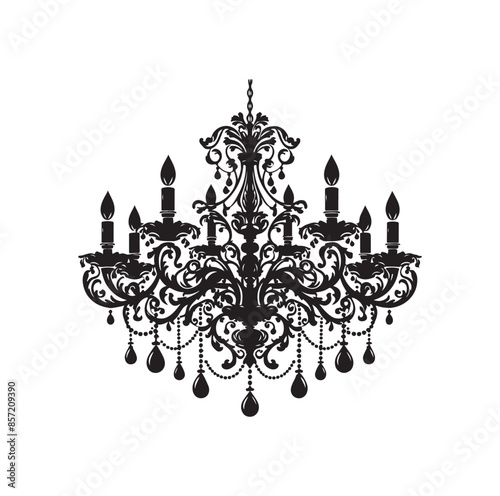 chandelier vector illustration icon silhouette style