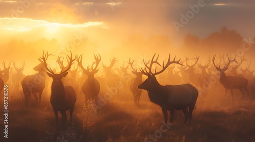 Red Deer in morning Sun.  © Berkah