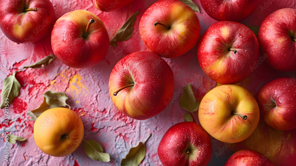 fresh apple top down view background poster fresh apple top down view background poster