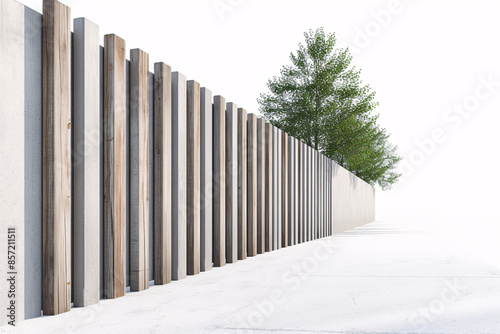 minimalist straight-faced fence design with meticulous attention to detail in materiality and construction photo