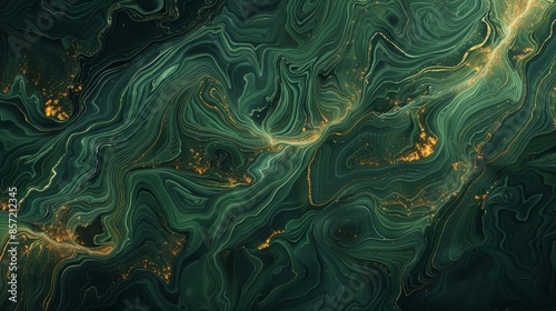 Jade green and goldenrod abstract with wave-like patterns and light points background