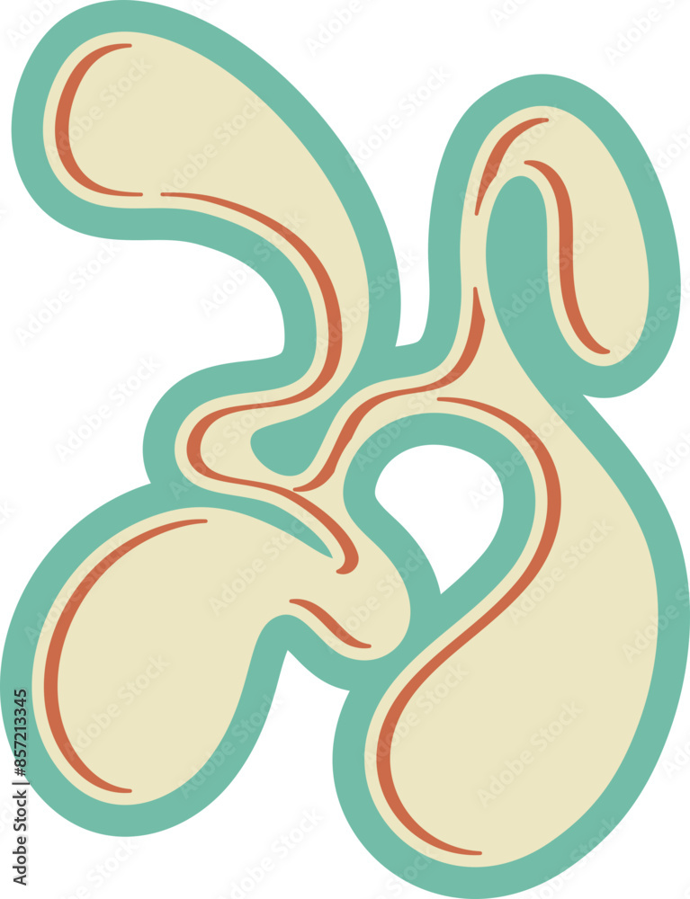 Abstract Liquid Lettering Alphabet