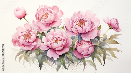 Peony Comfort Card of a Get Well Soon card showcasing peonies, which represent healing and comfort, using lush watercolor techniques