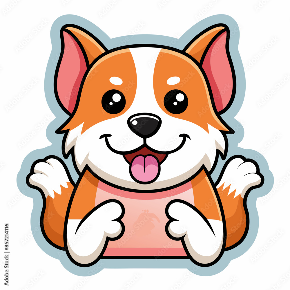 sticker--um-cachorro-segurando-um-osso---fundo-bra sticker--um-cachorro-segurando-um-osso---fundo-bra