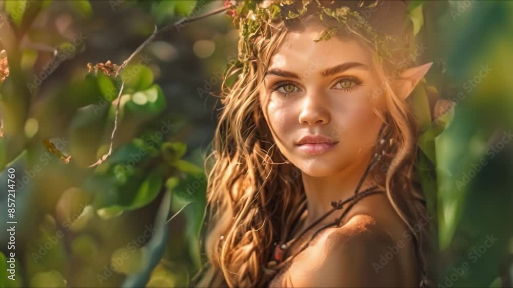 Majestic Female Warrior Elf in Enchanted Forest Setting Strike a Pose. Concept Fantasy Photoshoot, Warrior Elf, Enchanted Forest, Majestic Portraits, Striking Poses