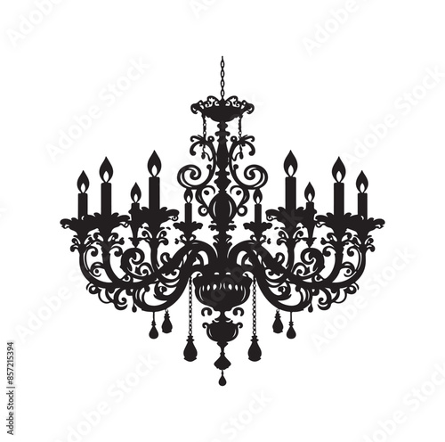 chandelier vector illustration icon silhouette style