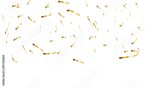 Doted and confetti golden glitter on transparent background. Shiny glittering dust. Gold glitter sparkle confetti that floats down falling. Vector illustration.