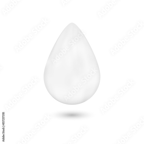 Realistic water drop on a white background.
