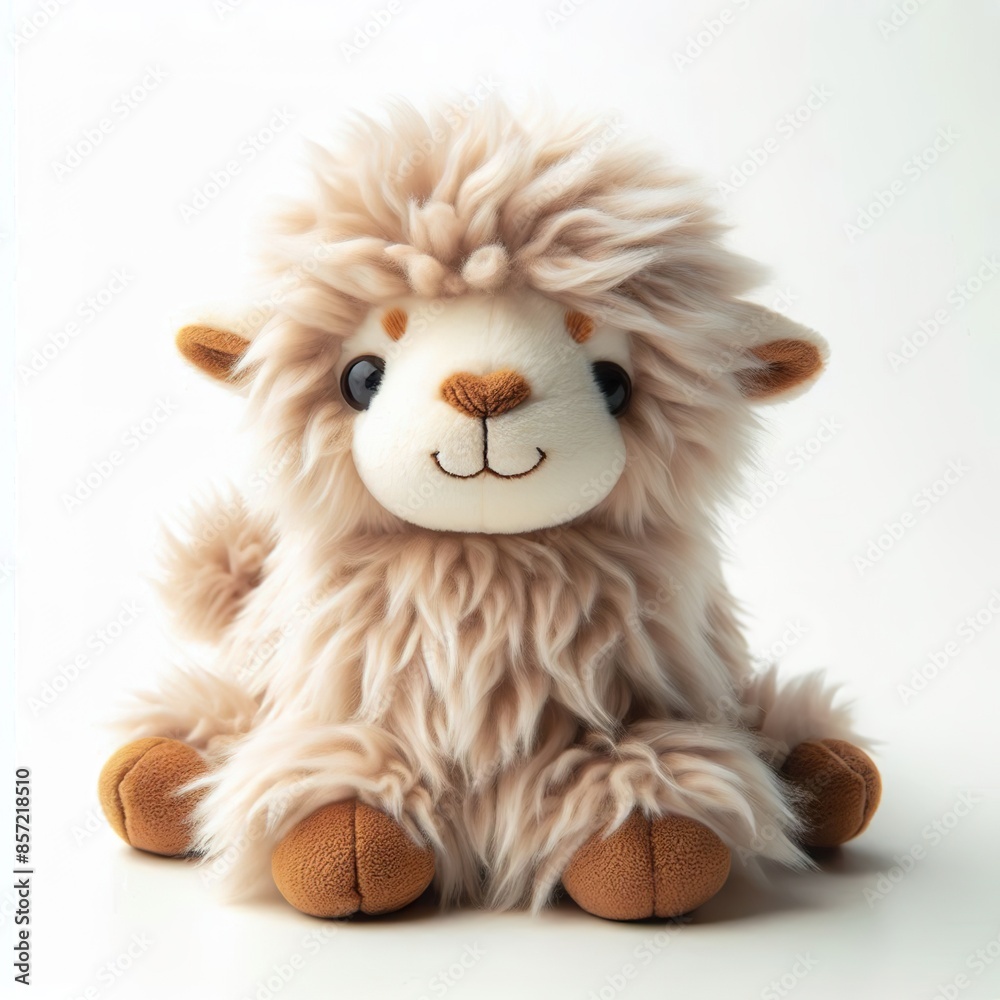 a fur plush stuffed cute Camel, white background a fur plush stuffed cute Camel, white background