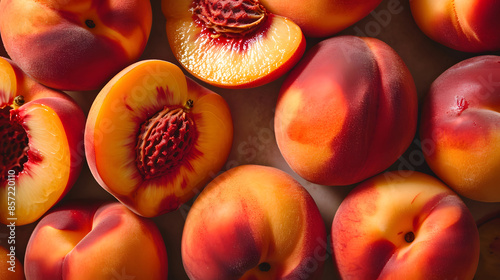 fresh peach top down view background poster 