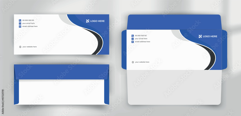 blue and dark corporate minimal abstract envelope design template blue and dark corporate minimal abstract envelope design template