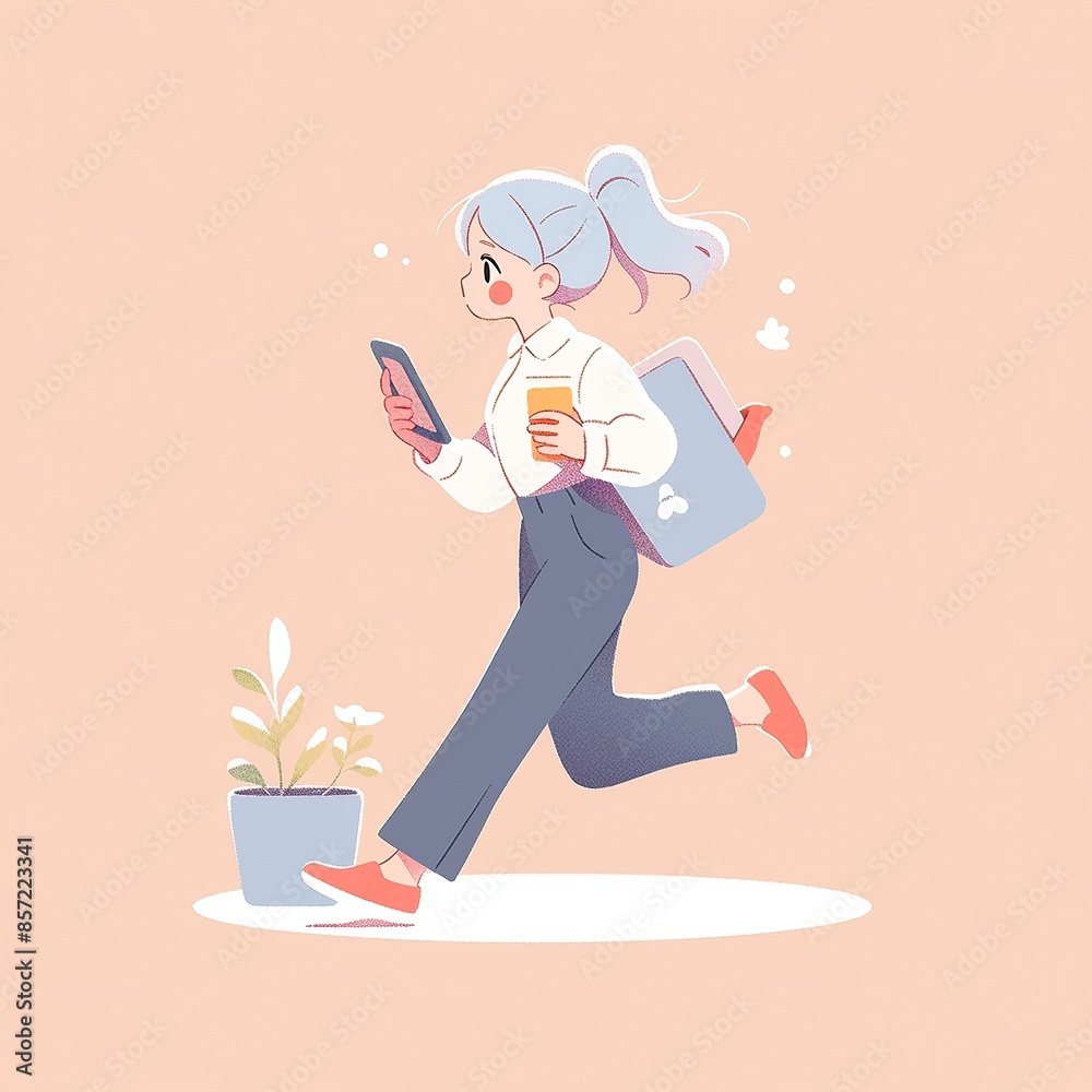 Young Woman Chatting on Her Mobile Phone Young Woman Chatting on Her Mobile Phone