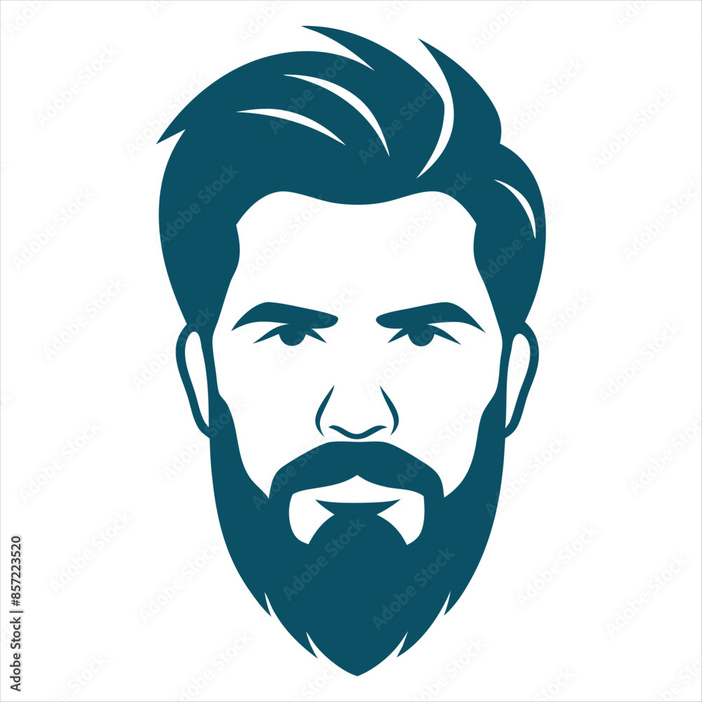 Handsome man hairstyle cut silhouette vector illustration Handsome man hairstyle cut silhouette vector illustration