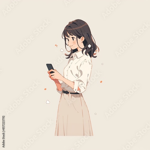 Young Woman Chatting on Her Mobile Phone