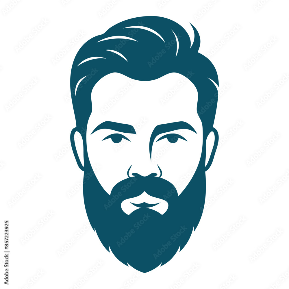 Handsome man hairstyle cut silhouette vector illustration Handsome man hairstyle cut silhouette vector illustration