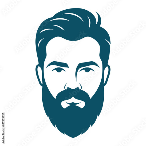 Handsome man hairstyle cut silhouette vector illustration