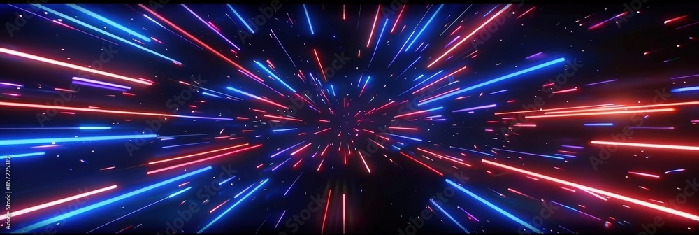 Abstract Neon Lights Streaks Background