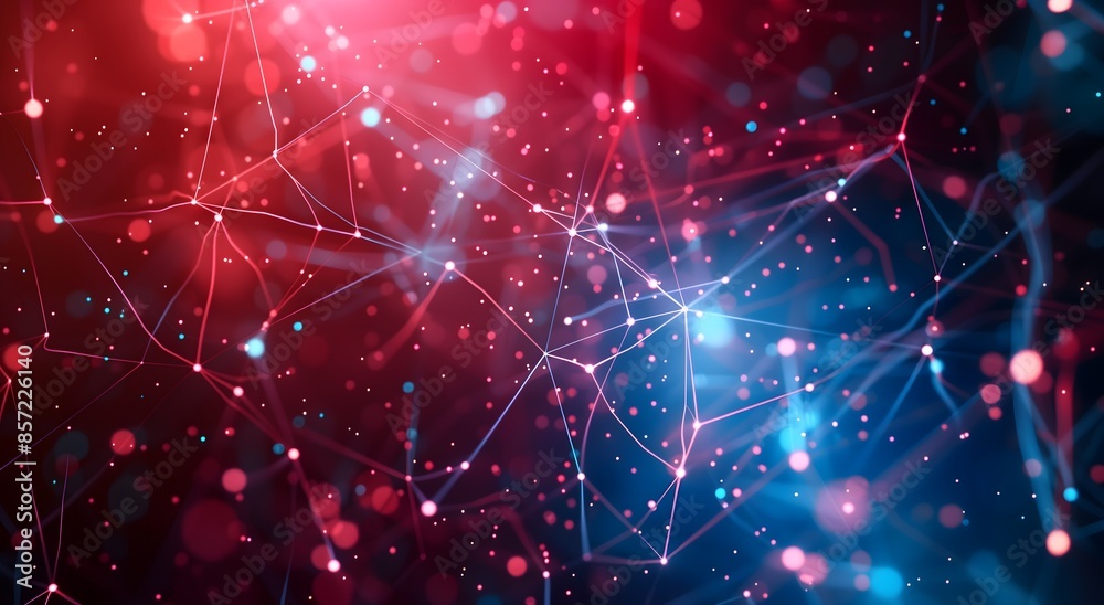 Glowing red blue shapes inter connected networks Abstract background Glowing Shapes Concept Glowing red blue shapes inter connected networks Abstract background Glowing Shapes Concept