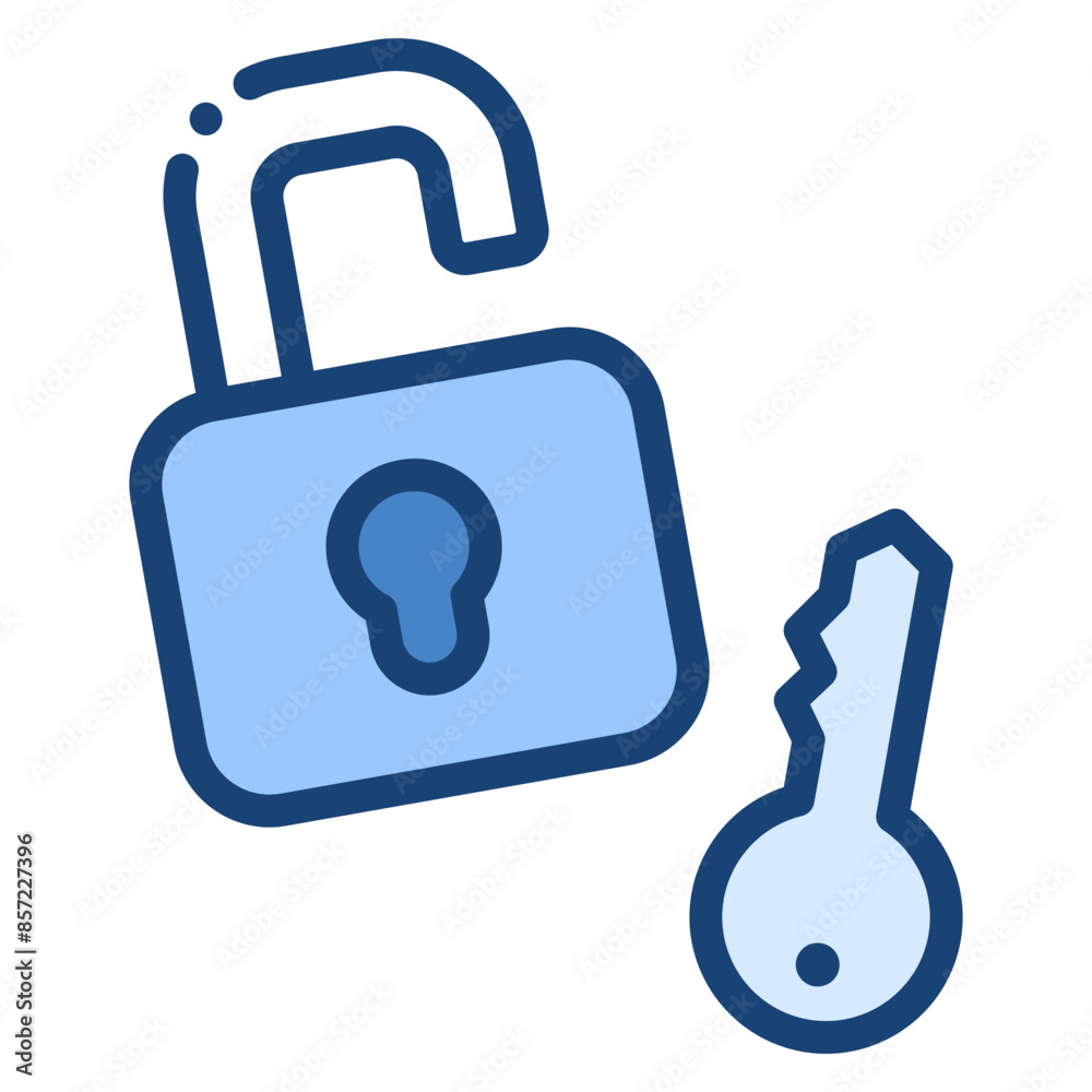 key as solution for unlock padlock icon key as solution for unlock padlock icon