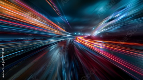 Cityscape in Motion: Artistic Light Trails of Busy Streets